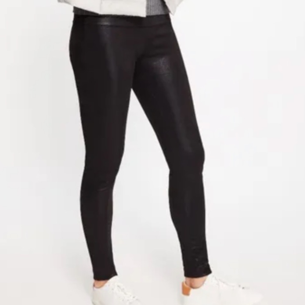 NWT J. McLaughlin black shinny leggings large